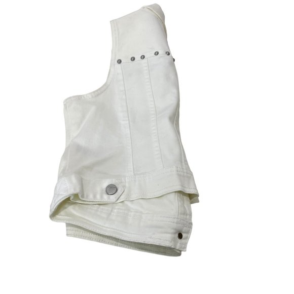 (4-126) NWT DKNY White Denim Jean Vest w/Hobnails - Picture 3 of 11